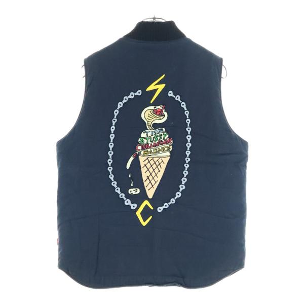 【極美品 M】ステューシー 刺繍ロゴ キルティング ライナー ベスト 黒. 極美品 M】ステューシー 刺繍ロゴ キルティング ライナー ベスト 黒.