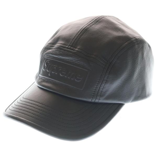Supreme ブラック トラッカーキャップ Supreme（シュプリーム） 22SS GORE-TEX Leather Camp Cap ゴアテック