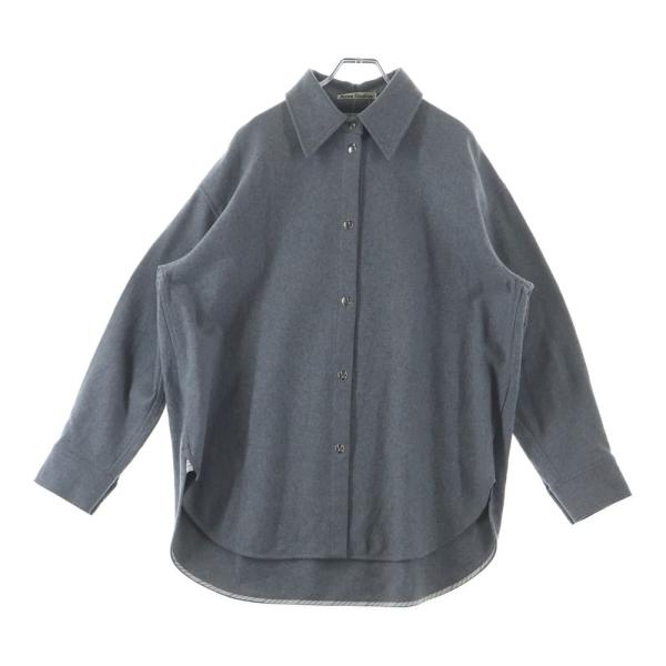 Acne Studios アクネ ストゥディオズ Flannel Overshirt フロントボタン フランネル オーバー長袖シャツ グレー FN-WN-BLOU000173 Acne Studios（アクネ ストゥディオズ） アクネ ストゥディオズ