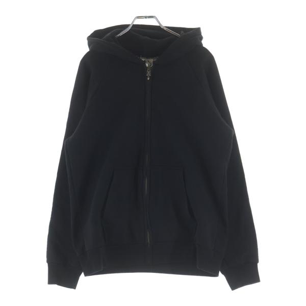 クロムハーツ ブラック プリントブルー スクロールラベル パーカー S CHROME HEARTS（クロムハーツ） OLD SWTSHRT HD ZIP スクロールラベル