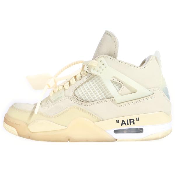 NIKE ナイキ × OFF WHITE Air Jordan 4 SP CV9388-100 エアジョーダン4 ミッドカットスニーカー シューズ ベージュ US9/26.0cm