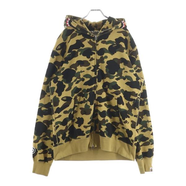 エイプ ジップパーカー1STカモ クロップド 短丈 シャーク フーディー A BATHING APE（アベイシングエイプ） 1ST CAMO SHARK FULL ZIP HOODIE