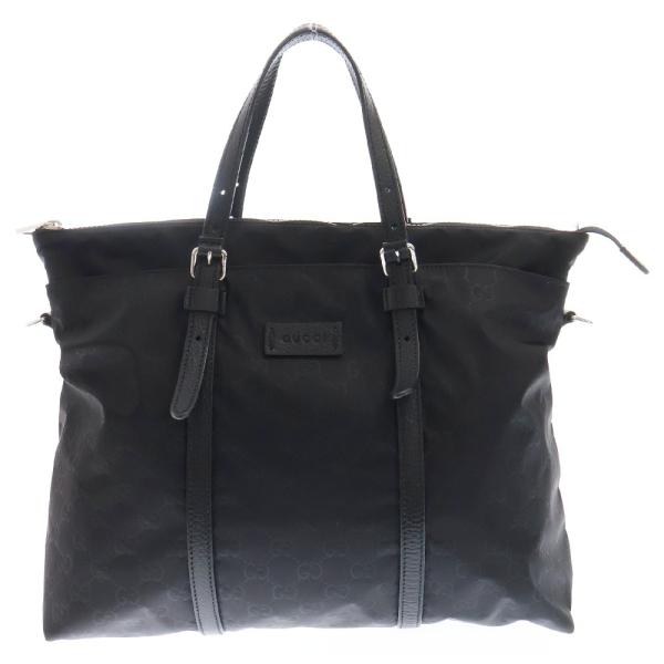 GUCCI（グッチ） GGナイロン ハンドバッグ トートバッグ ブラック