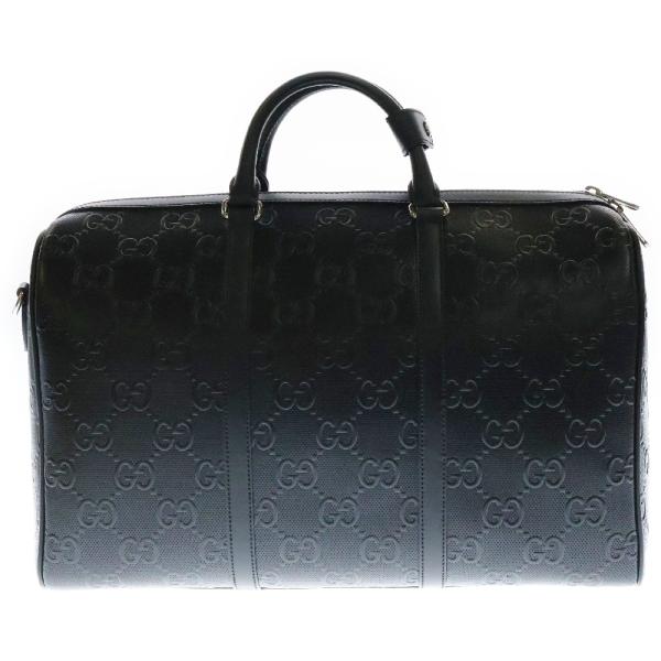 美品GUCCI 黒 レザー ボストンバッグ 大容量 GUCCI ブラック ボストンバッグ
