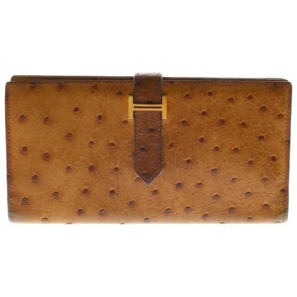 HERMES エルメス ベアンスフレ チェスナッツ ゴールド金具 □J刻印 二  