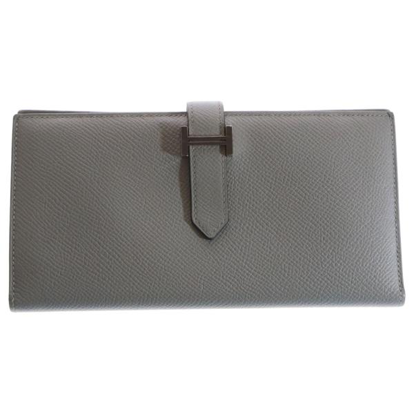 HERMES エルメス ベアンスフレ Hロゴプレート エプソン レザー ロング  