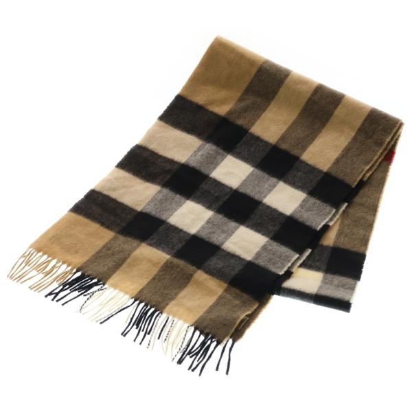 BURBERRY バーバリー ノバチェック総柄 カシミヤ フリンジマフラー ベージュ 4031079 BURBERRY（バーバリー） ノバチェック総柄 カシミヤ フリンジマフラー