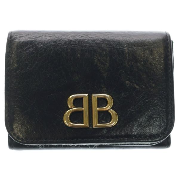 BALENCIAGA バレンシアガ BB装飾 クロコ コンパクト ウォレット BALENCIAGA（バレンシアガ） モナコ コンパクトウォレット 三つ折り