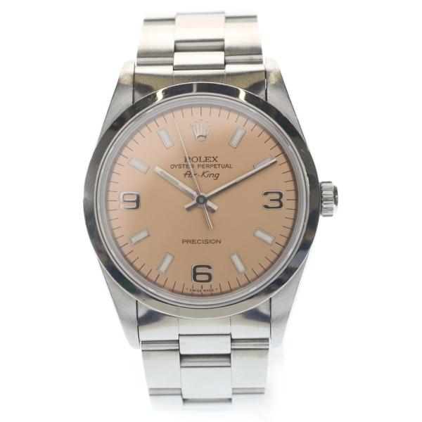 ROLEX エアキング 14000M P番 自動巻き SS ピンク文字盤 超美品 オートマチック ステンレススチール AT おしゃれ 堺市 石津 ROLEX（ロレックス） エアキング ピンク文字盤 自動巻き 腕時計