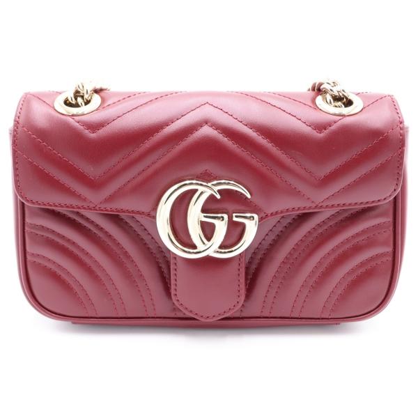 GUCCI（グッチ） GGマーモント チェーンショルダーバッグ ボルドー