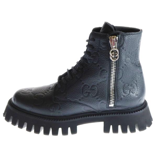 GUCCI（グッチ） GG サイドジップ ハイカット レースアップ レザー