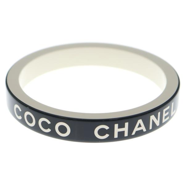 CHANEL ココマーク バングル ブラック ホワイト CHANEL（シャネル） COCO バングル ブレスレット ブラック×ホワイト