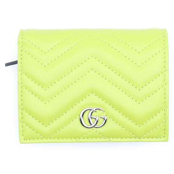 GUCCI グッチ GGマーモント 二つ折り財布 ウォレット ライムグリーン レザー 466492 GUCCI（グッチ） GGマーモント 二つ折り財布 ウォレット ライム