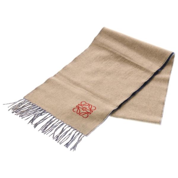 LOEWE（ロエベ） アナグラム ロゴ フリンジ マフラー アイボリー