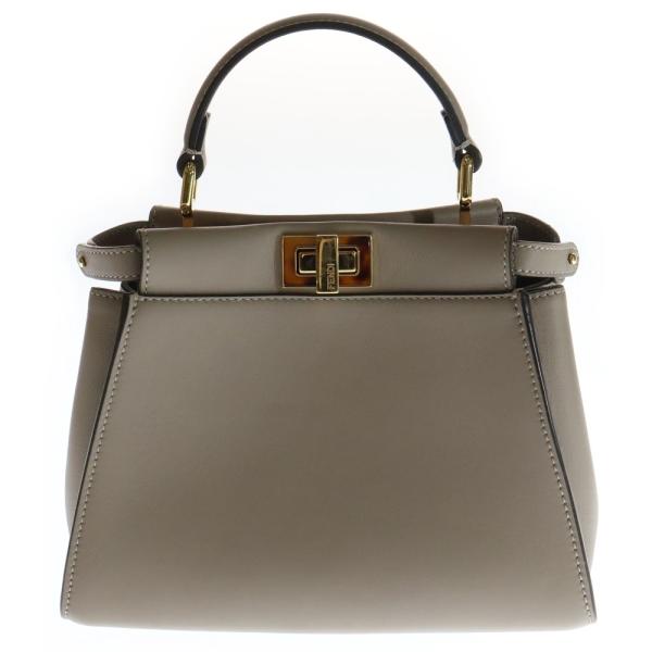 FENDI（フェンディ） ピーカブー ミニ ハンドバッグ ベージュ カーフ