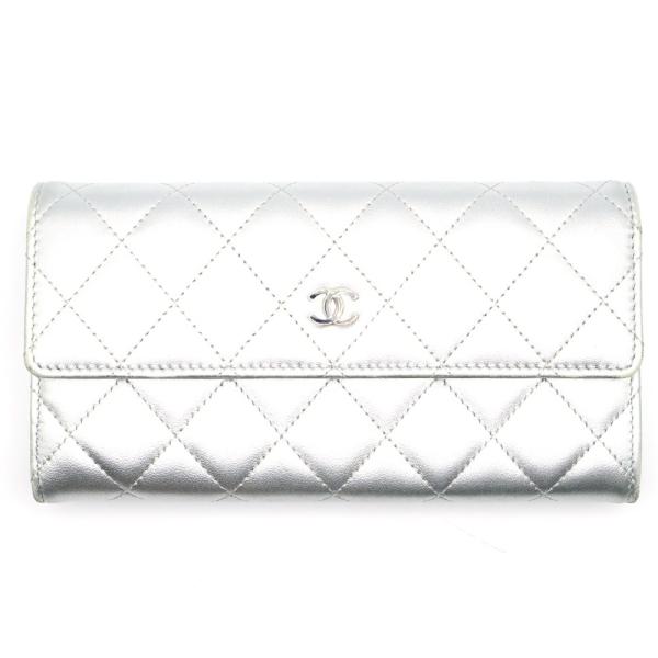 CHANEL シャネル マトラッセ 長財布 ココマーク ベージュ 革 ロゴ金具 CHANEL シャネル マトラッセ 長財布 ココマーク ベージュ 革 ロゴ金具