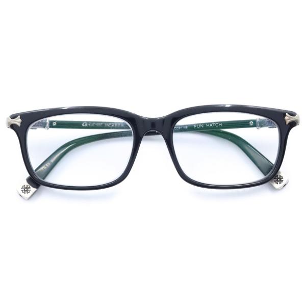 CHROME HEARTS クロムハーツ FUN HATC-A CHクロス スクエアフレーム 眼鏡 メガネ アイウェア 52□18-148 ブラック/シルバー