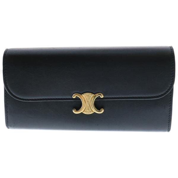 CELINE（セリーヌ） トリオンフ フラップロングウォレット 二つ折り長