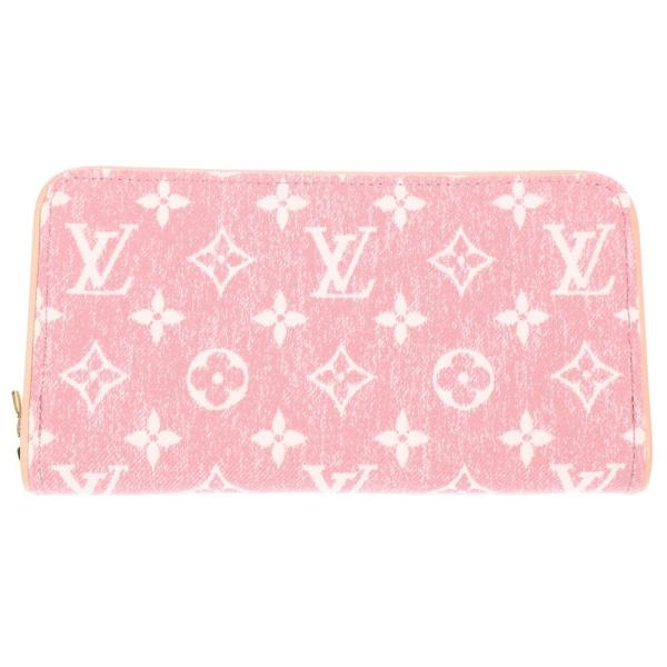 LOUIS VUITTON ルイヴィトン ジャガードデニム ジッピーウォレット ロングウォレット カードケース 長財布 ピンク レザー×デニム M81182 ゴールド金具 LOUIS VUITTON（ルイ・ヴィトン） ジャガードデニム ジッピー