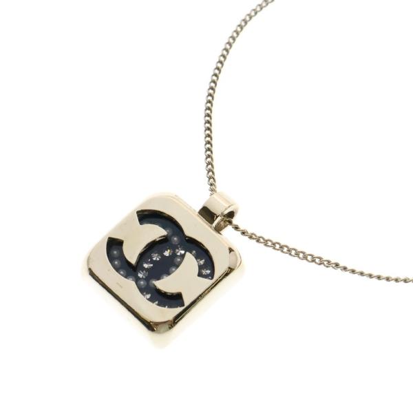 CHANEL シャネル ココマーク ラインストーンネックレス ゴールド