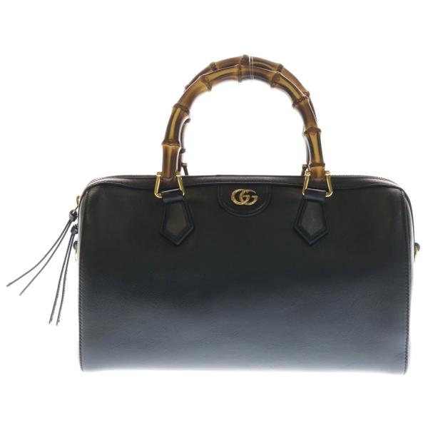 美品GUCCI グッチ バンブー ダイアナ ハンドバッグ スエード　黒 ブラック GUCCI グッチ バンブーハンドル 黒 ブラック ダイアナ スモール トート
