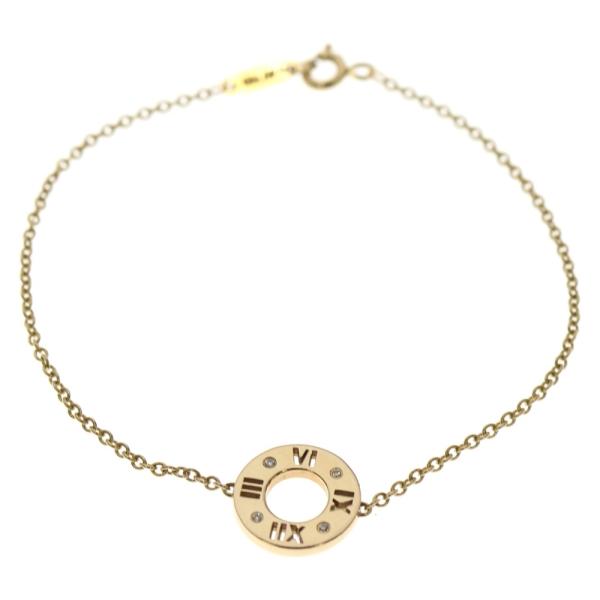 美品 Tiffany アトラス サークル ブレスレット K18 ダイヤ4P TIFFANY&Co.（ティファニー） TIFFANY & Co. アトラス ピアスド