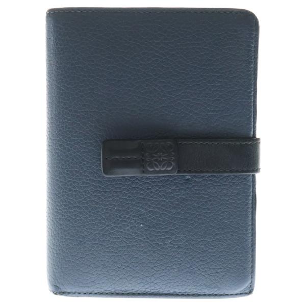 本日限定価格　ロエベ　バーティカルウォレット　ミディアム　2つ折り財布　ネイビー LOEWE（ロエベ） バーティカル コンパクトウォレット 二つ折り財布