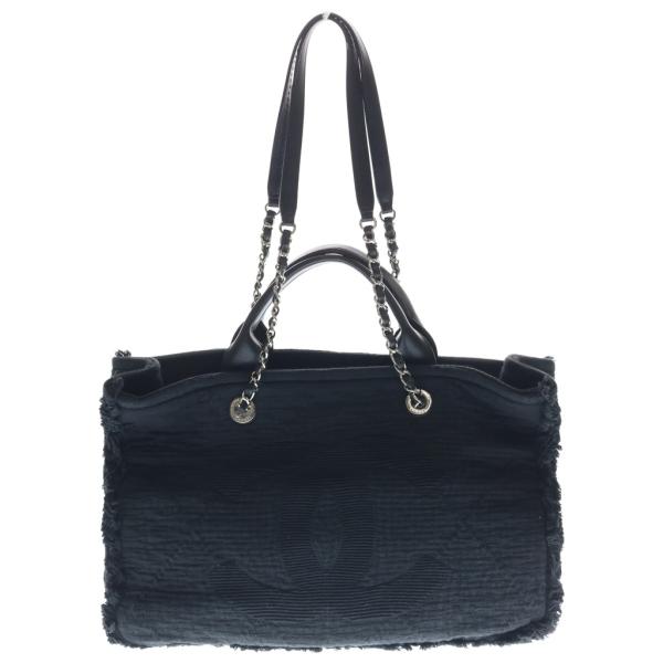 CHANEL（シャネル） ドーヴィル ラージ チェーントートバッグ ブラック