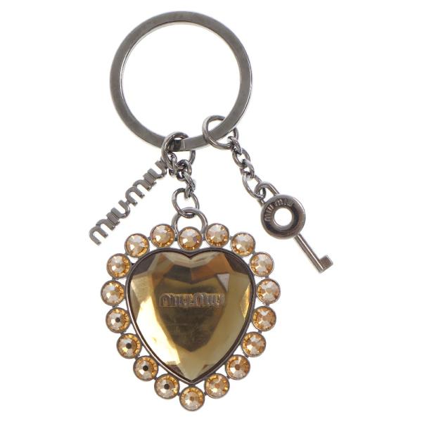 【未使用保管品】ミュウミュウ ハート ルビー キーホルダー ロゴ 鍵 レッド miumiu ミュウミュウ マドラス リップケース ハート キーリング 美品