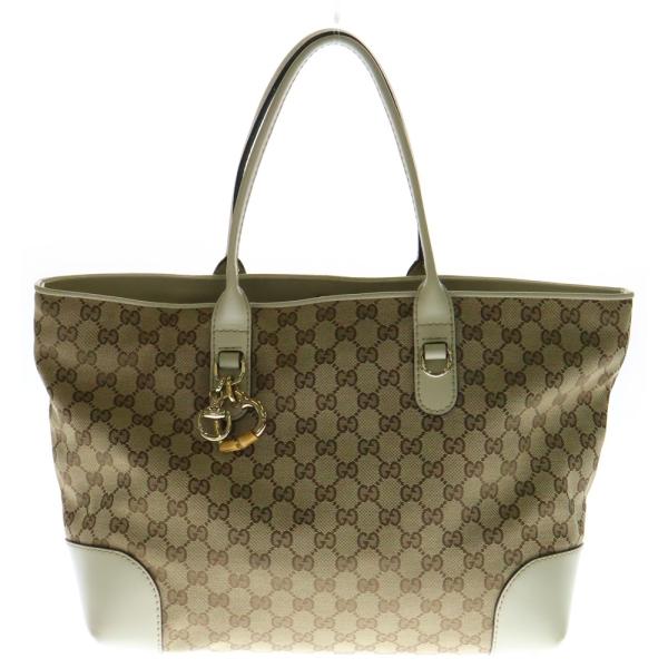 GUCCI（グッチ） GGキャンバス /レザー トートバッグ ハンドバッグ