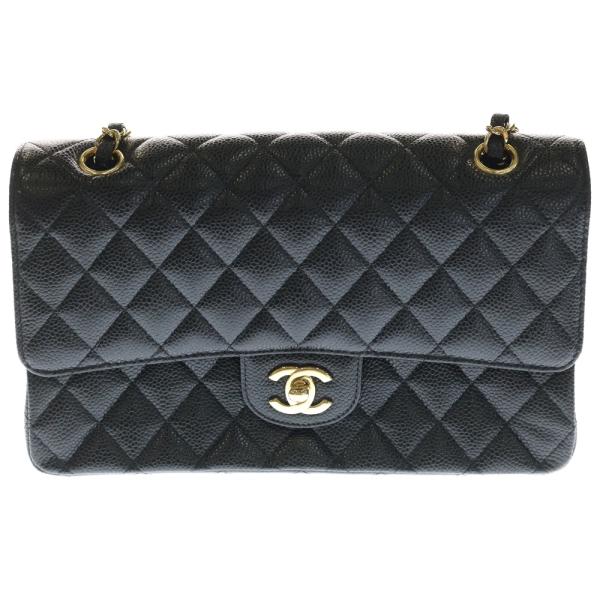 CHANEL シャネル マトラッセ25 ダブルフラップ ダブルチェーン ショルダーバッグ ブラック ラムスキン ゴールド金具 CHANEL マトラッセ ダブルフラップダブルチェーン 25 ショルダーバッグ