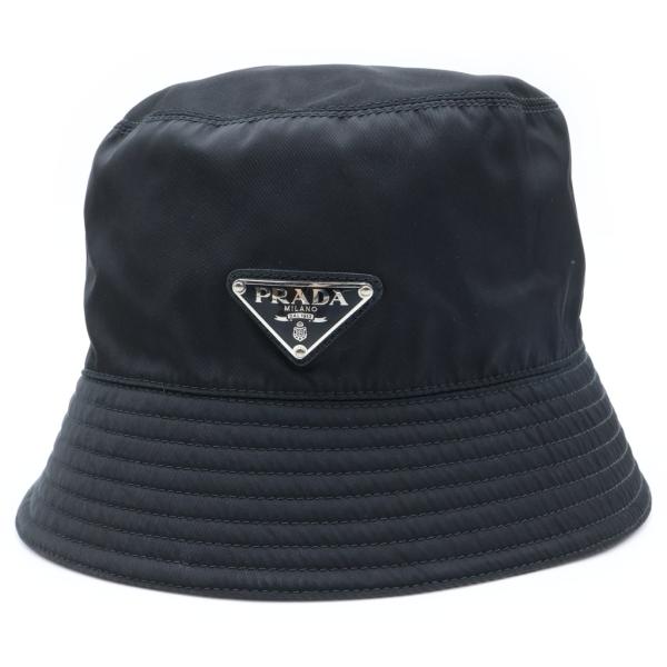 PRADA プラダ トライアングルロゴ テスート ナイロン バケットハット バケハ 帽子 #M ブラック 1HC137
