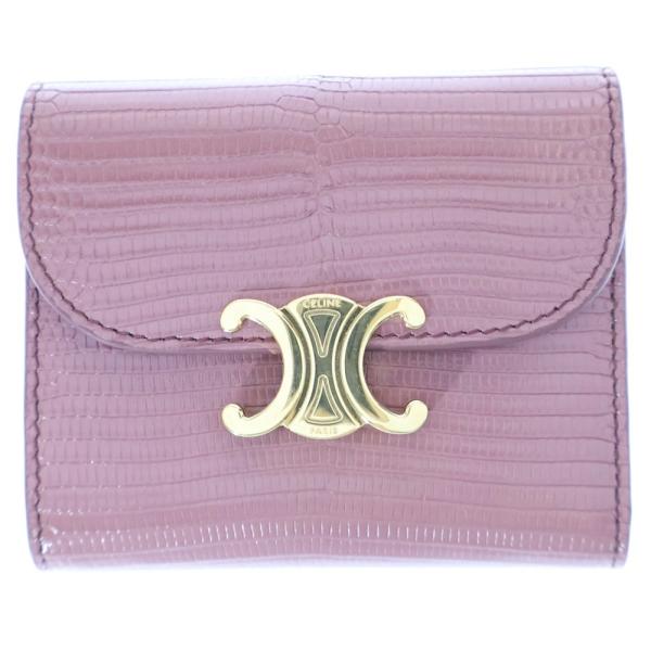 CELINE セリーヌ ビタースウィート チャーム 刺繍 トリオンフ 薄ピンク TRIOMPHE セリーヌ （CELINE） スモール フラップ ウォレット