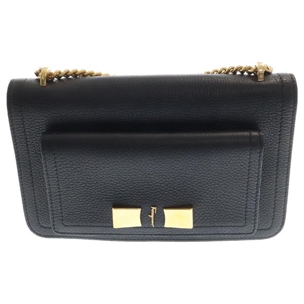 FERRAGAMO フェラガモ VARA ヴァラ リボン レザー チェーンショルダー  
