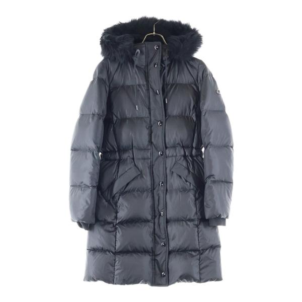 極美品 COACH コーチ シグネチャー ダウンコート リアルシープファー COACH】コーチ ダウンコート シグネチャー エコファー パープル S