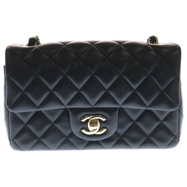 CHANEL シャネル マトラッセ25 シングルフラップ シングルチェーン ショルダーバッグ ブラック ラムスキン ゴールド金具 CHANEL（シャネル） 【良品】シャネル マトラッセ 25 Wチェーン