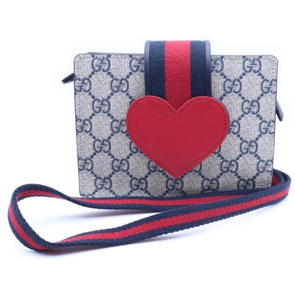 極美品✨ グッチ GG柄 2つ折り財布 ポーチ ハートチャーム 収納多 GUCCI（グッチ） チルドレンズ GGハート ショルダーバッグ ミニバッグ