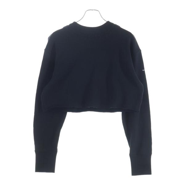 GIVENCHY ジバンシィ 袖ロゴプリント クロップド長袖スウェット トレーナー 切りっぱなし コットン ブラック BWJ0203Z4Z