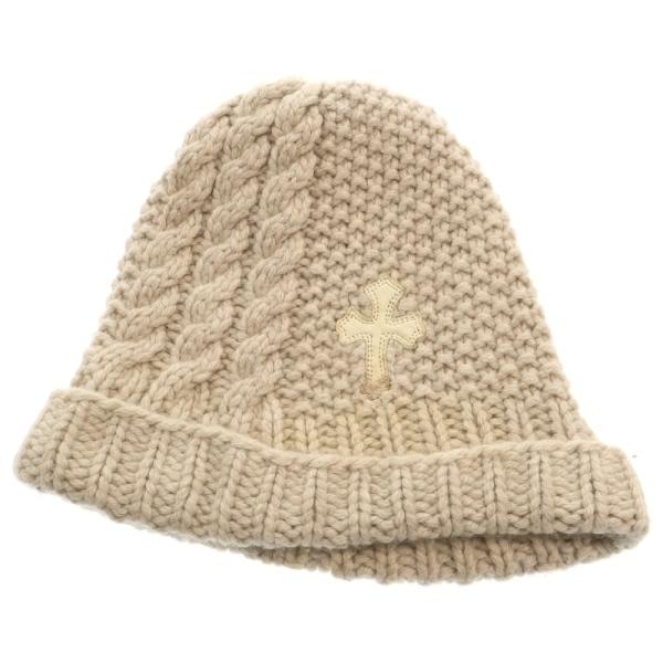 クロムハーツ ニット帽 ビーニー クロスパッチ CHROME HEARTS クロムハーツ クロスパッチ ニット帽 ビーニー