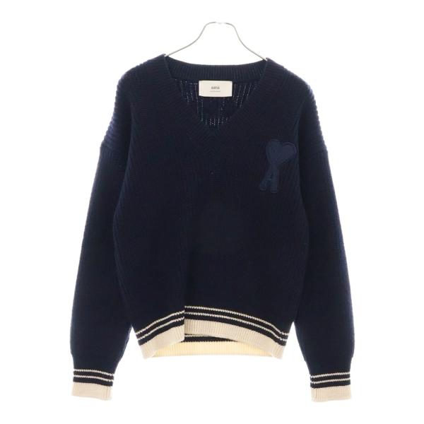 ami paris アミパリス ハートロゴ刺繍 カーディガン 長袖ニット