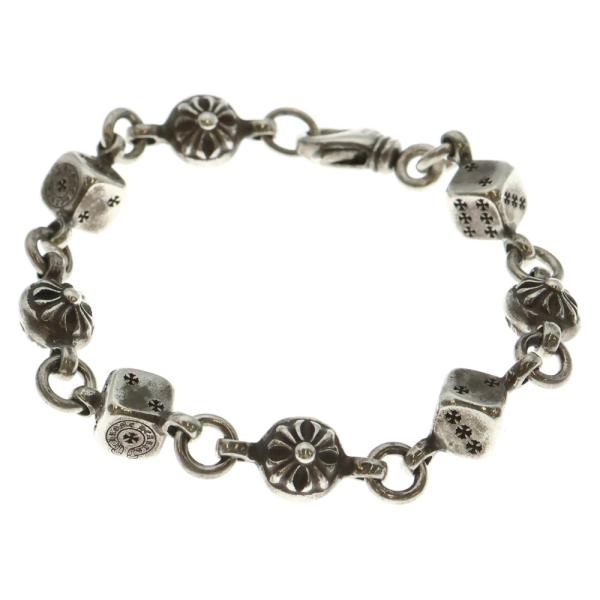 インボイス有り　CHROME HEARTS ダイスクロスボール 8LINK CHROME HEARTS DICE Cross Ball Silver Bracelet Size 8 LINK クロム