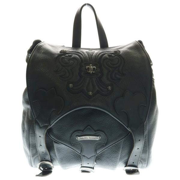 クロムハーツ BACKPACK-L BSフレア装飾レザーラージバックパック 中古 SS07 CHROME HEARTS（クロムハーツ） BACKPACK-L ラージバックパック BS