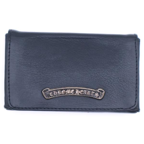 CHROME HEARTS（クロムハーツ） CARD CASE スクロールラベル レザー