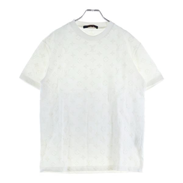 ルイヴィトン モノグラム装飾 サイドスリットTシャツ 半袖 S 白 RW191W LOUIS VUITTON - ルイヴィトン モノグラム装飾 サイドスリットTシャツ