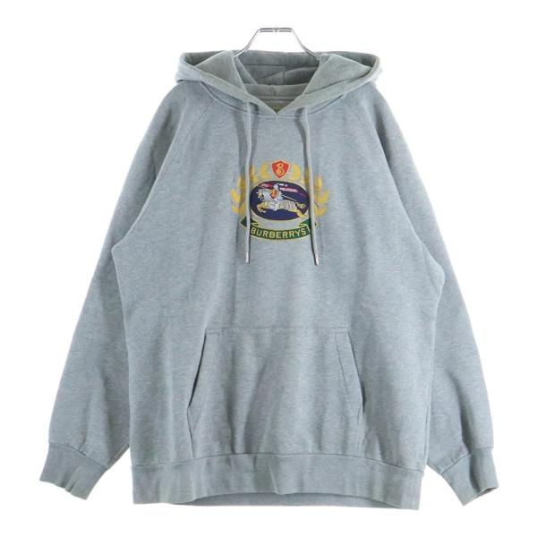 BURBERRY LONDON バーバリーロンドン LOGO HOODIE 8003015 ロゴパッチ プルオーバーパーカー フーディー グレー BURBERRY（バーバリー） BURBERRY LONDON バーバリーロンドン LOGO