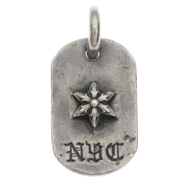 クロムハーツ  RAISED DOGTAG/レイズドドッグタグ チャーム/シルバーネックレストップ メンズ CHROME HEARTS（クロムハーツ） RAISED DOGTAG レイズドドッグタグ NYC