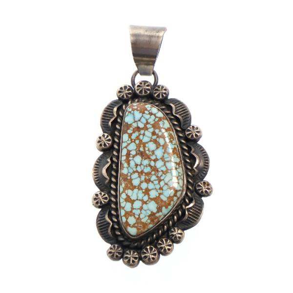 ナバホ族 M. SPENCER ボルダーターコイズ シルバーネックレス shopbring_7124j080004