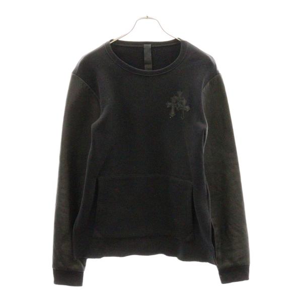 Y*Y様 CHROME HEARTS ブラック トレーナー CHROME HEARTS クロムハーツ Y NOT クロスパッチ付き レザー