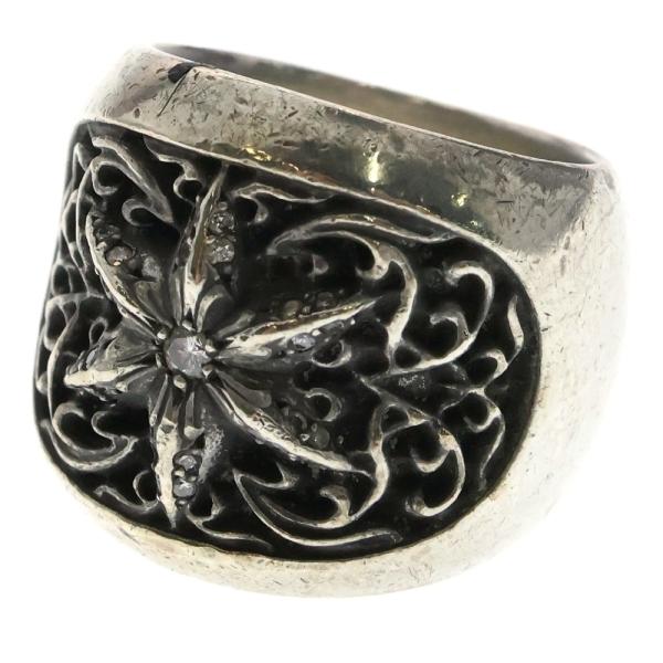 クロムハーツ　クラシックオーバルスター　リング　19号　プラチナ　天然パヴェ クロムハーツ クラシックオーバルスター リング 19号 プラチナ