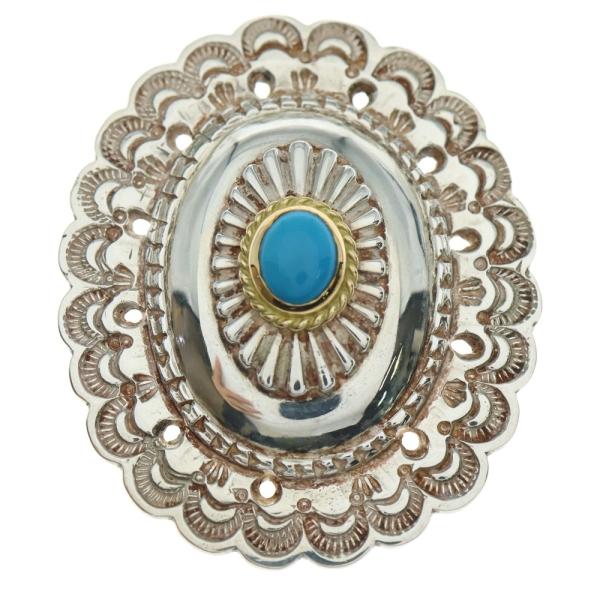 goro's（ゴローズ） 金縄ターコイズ付き特大フラワーコンチョ シルバー